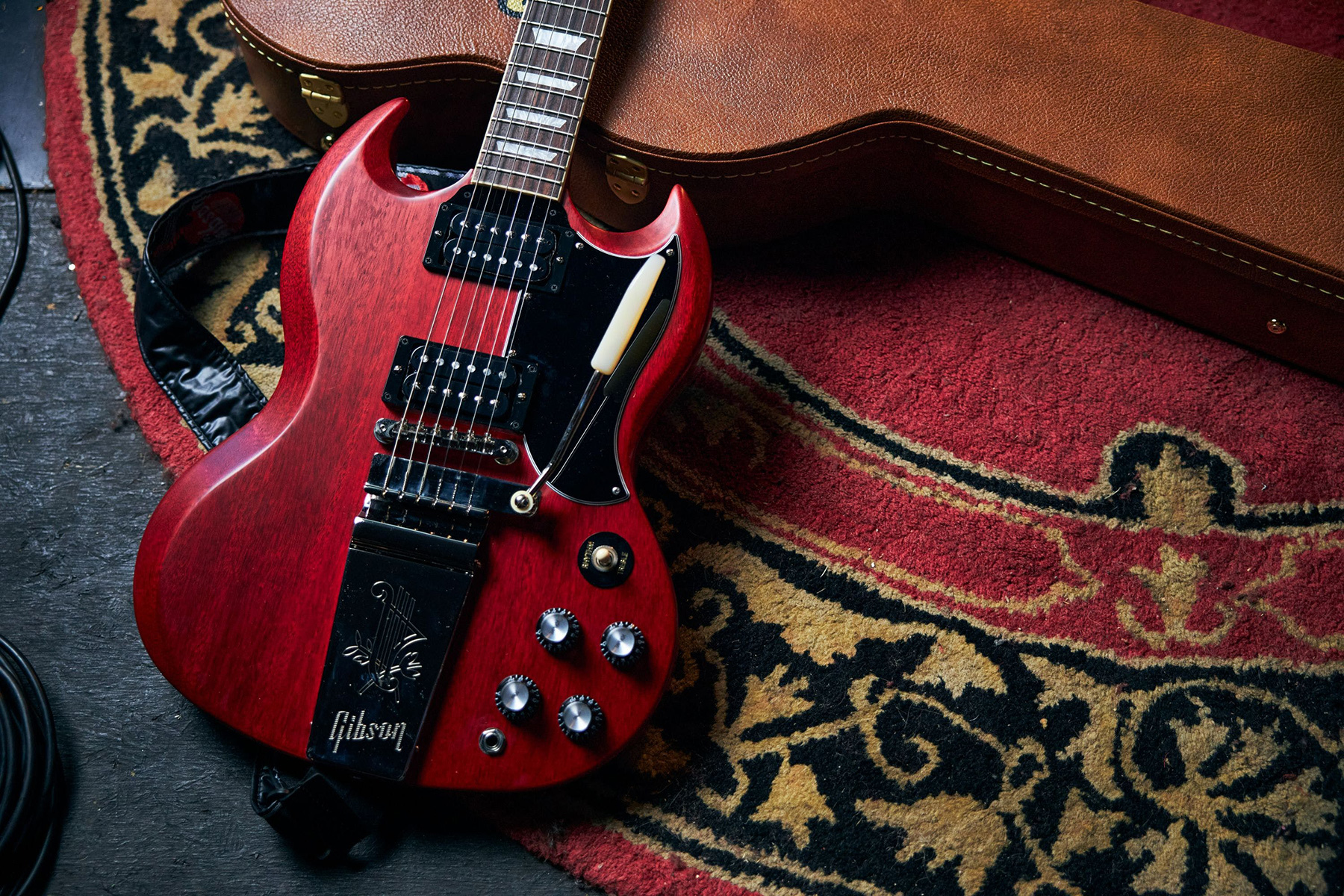 Gibson Sg Standard 1961 Faded Maestro Vibrola Original 2h Trem Rw - Vintage Cherry - Guitare Électrique Double Cut - Variation 6