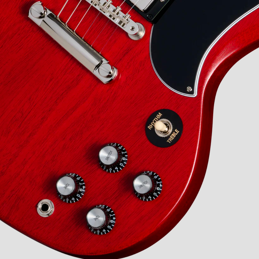 Gibson Sg Standard 1961 Faded W. 57 Classic Underwound Original 2h Ht Rw - Vintage Cherry Satin - Guitare Électrique Double Cut - Variation 3