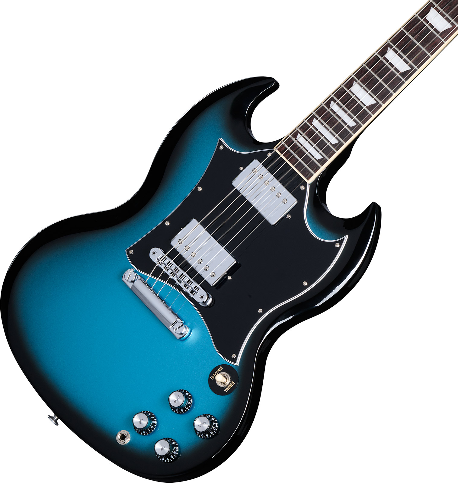 Gibson Sg Standard Custom Color 2h Ht Rw - Pelham Blue Burst - Guitare Électrique Double Cut - Variation 3
