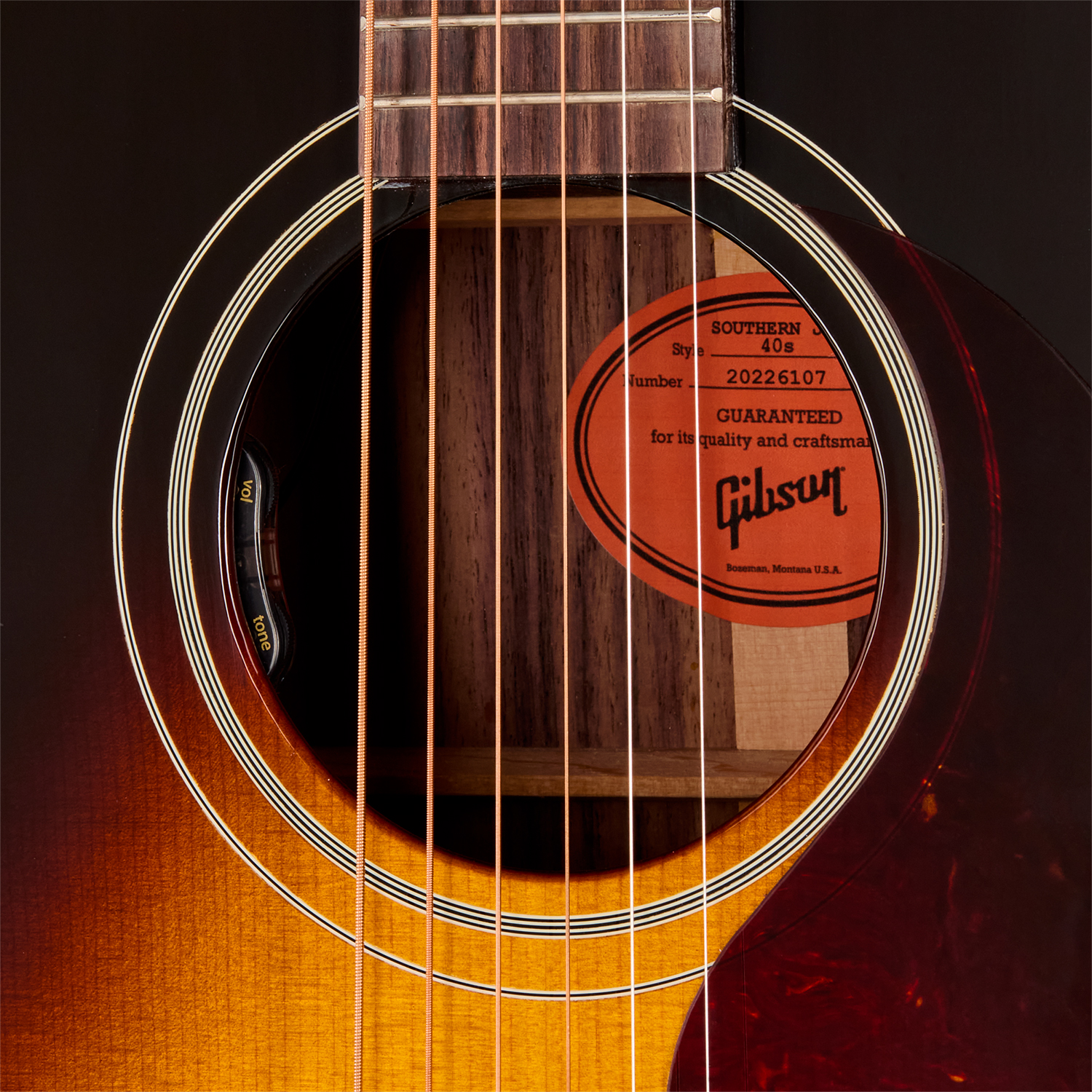 Gibson Southern Jumbo 40s Original (baggs Hifi Dna) Dreadnought Epicea Palissandre Rw - Vintage Sunburst - Guitare Folk - Variation 4