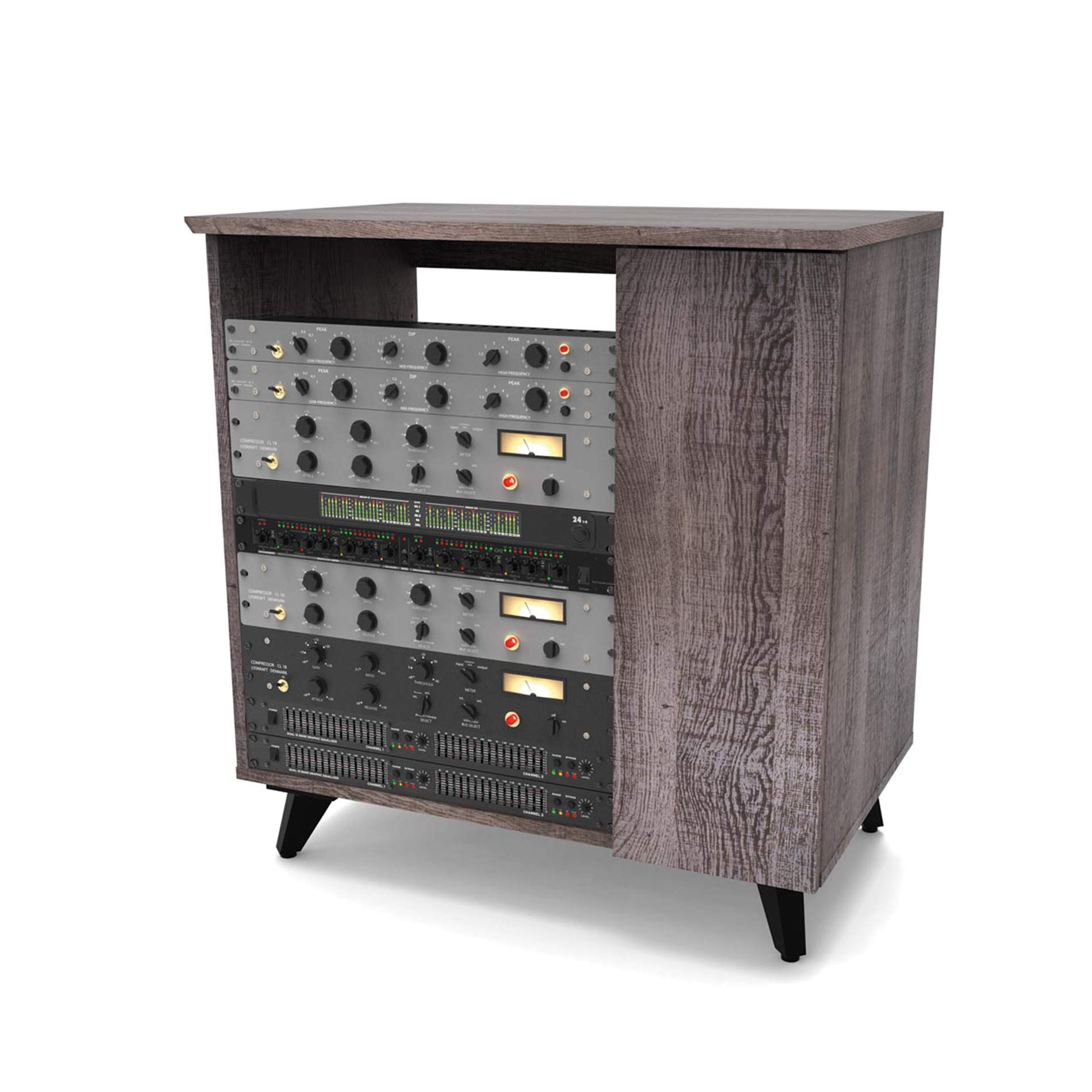 Glorious Modular Side Rack Finition Bois - Station De Travail Studio - Variation 4