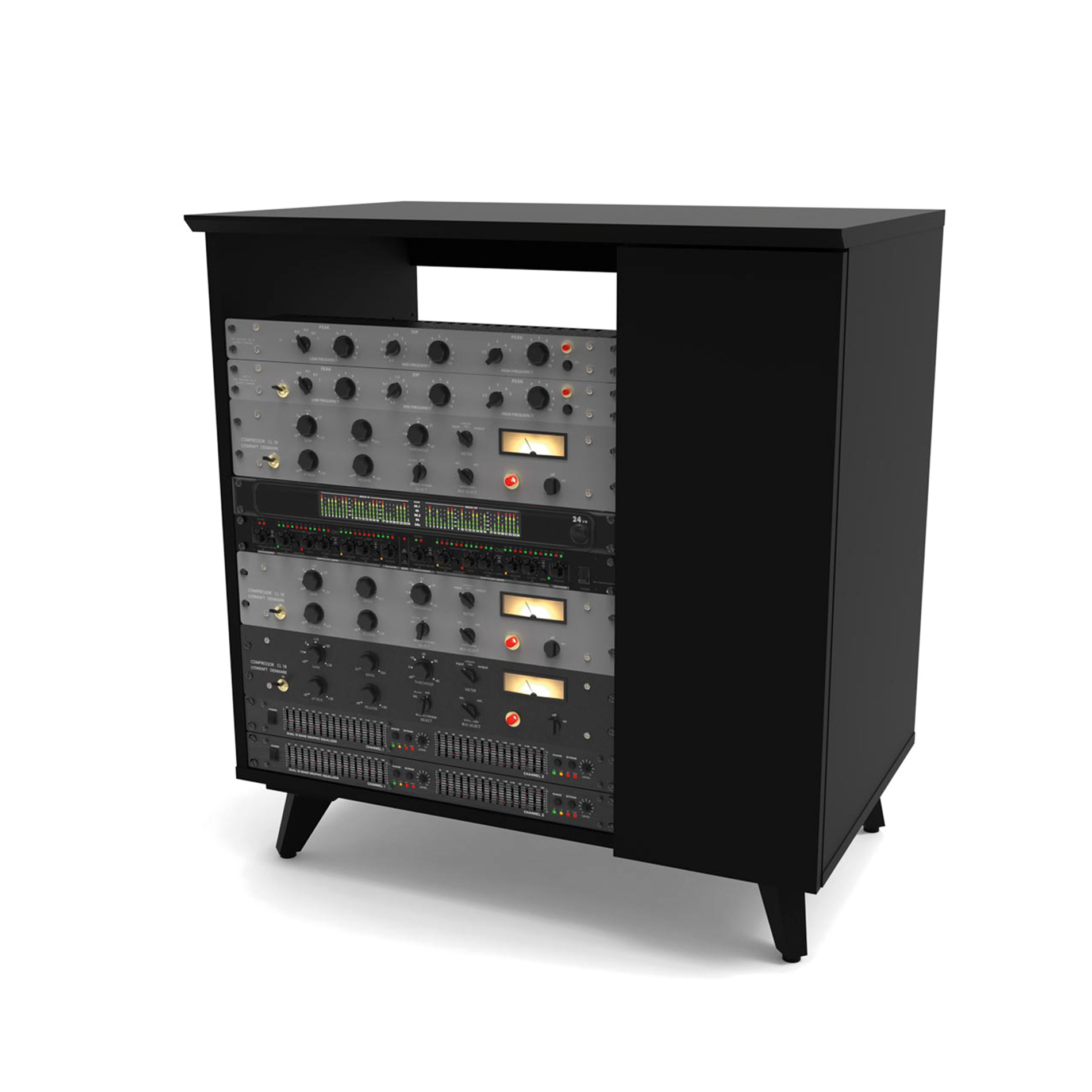 Glorious Modular Side Rack Finition Noire - Station De Travail Studio - Variation 5