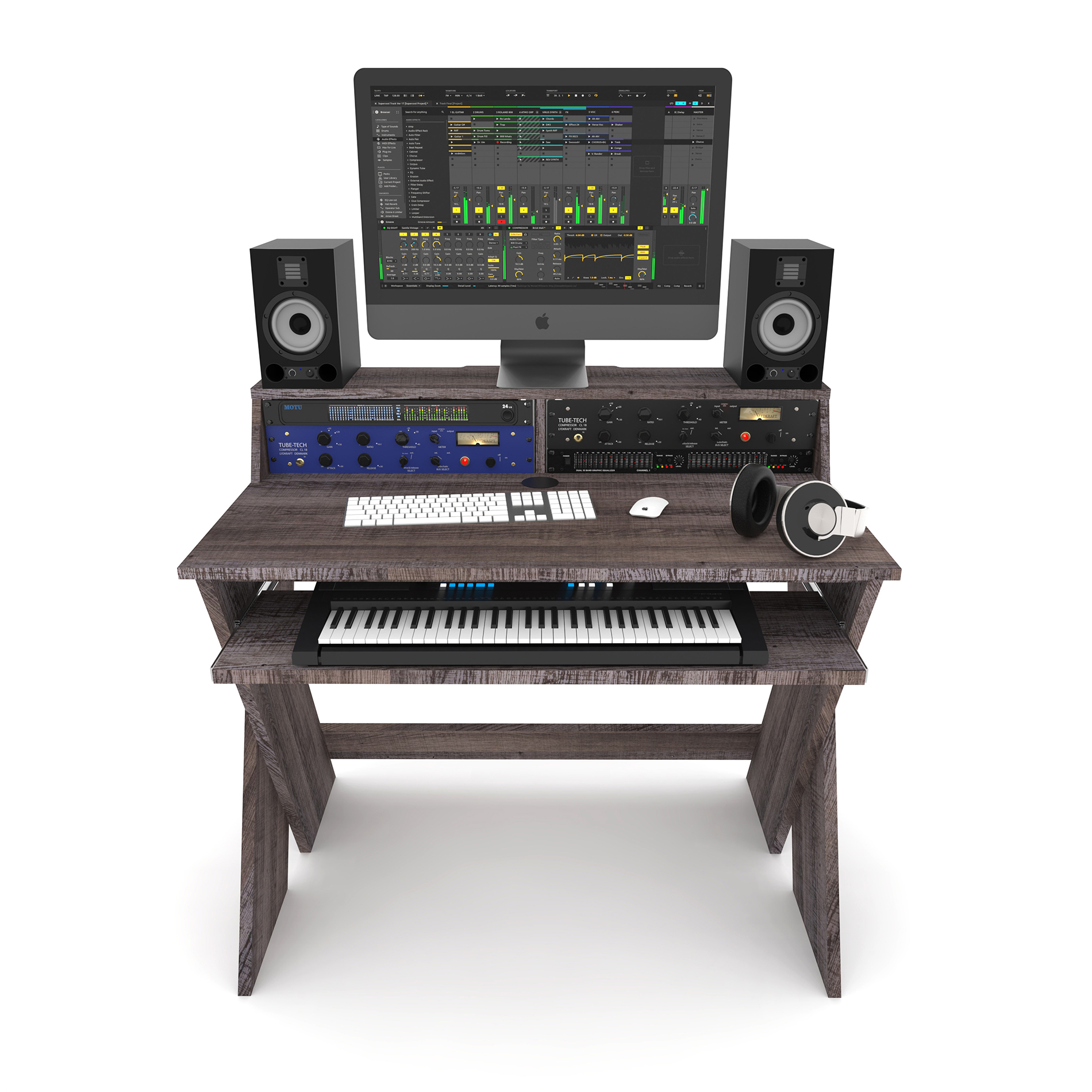 Glorious Sound Desk Compact Walnut - Station De Travail Studio - Variation 1