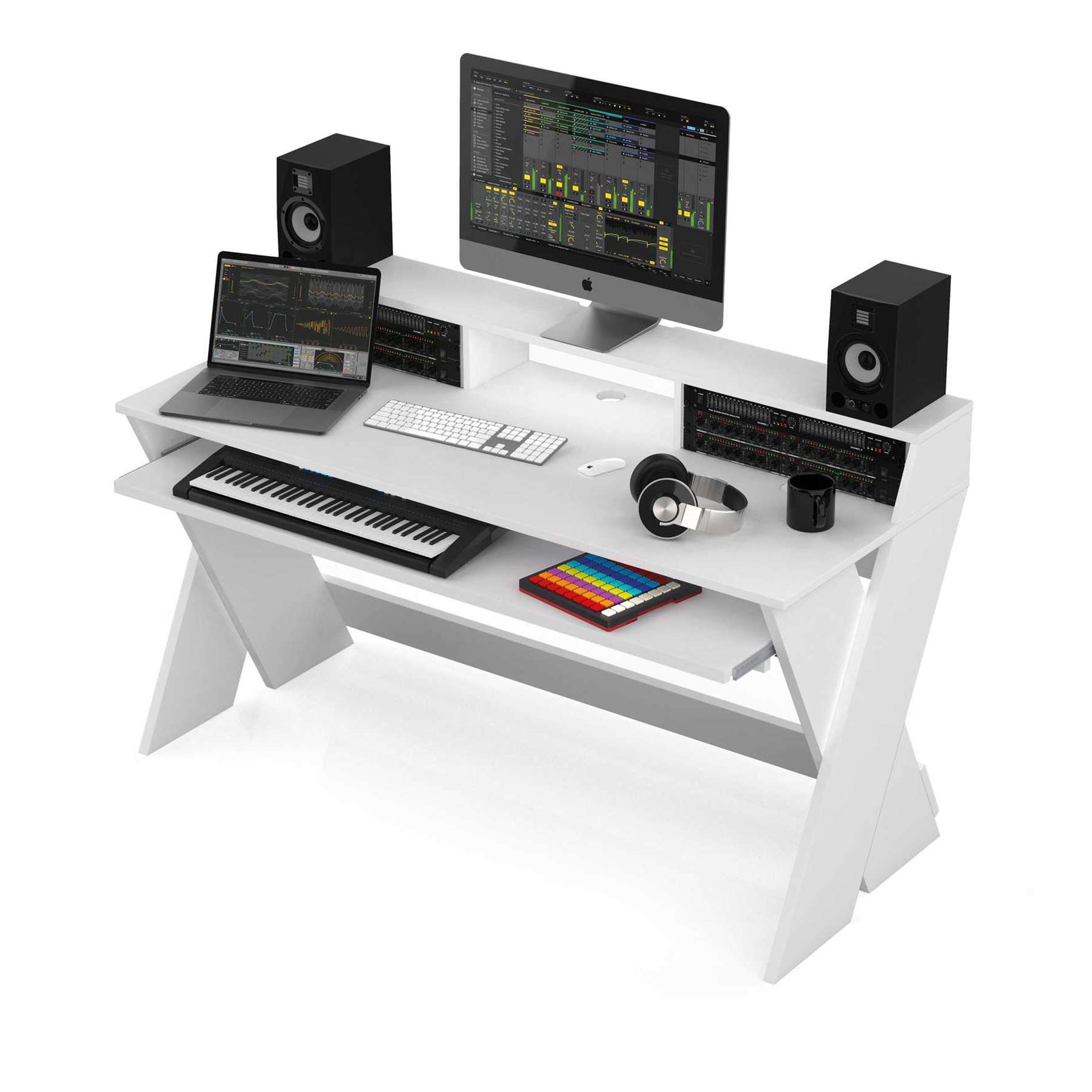 Glorious Sound Desk Pro Blanc - Station De Travail Studio - Variation 1