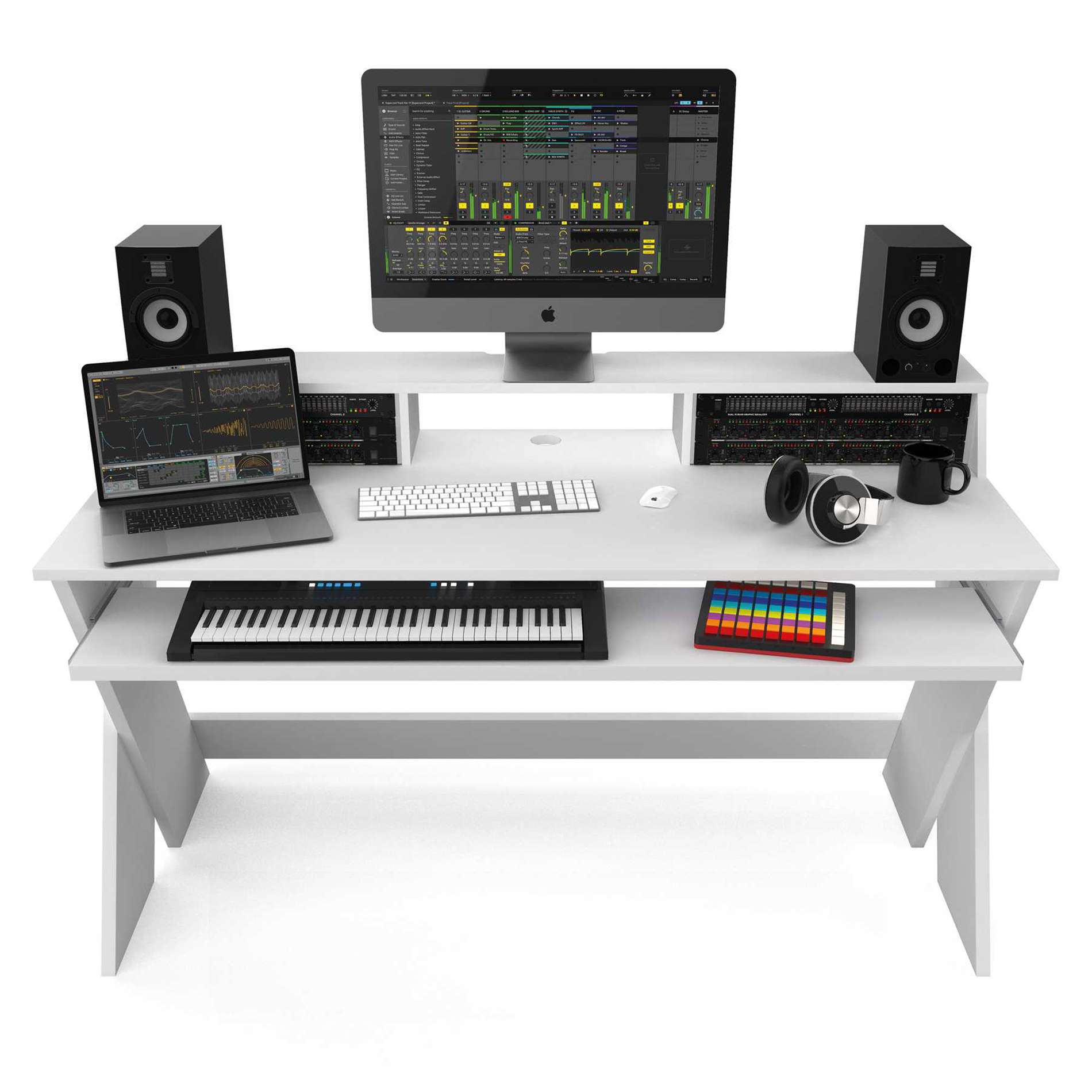 Glorious Sound Desk Pro Blanc - Station De Travail Studio - Variation 2