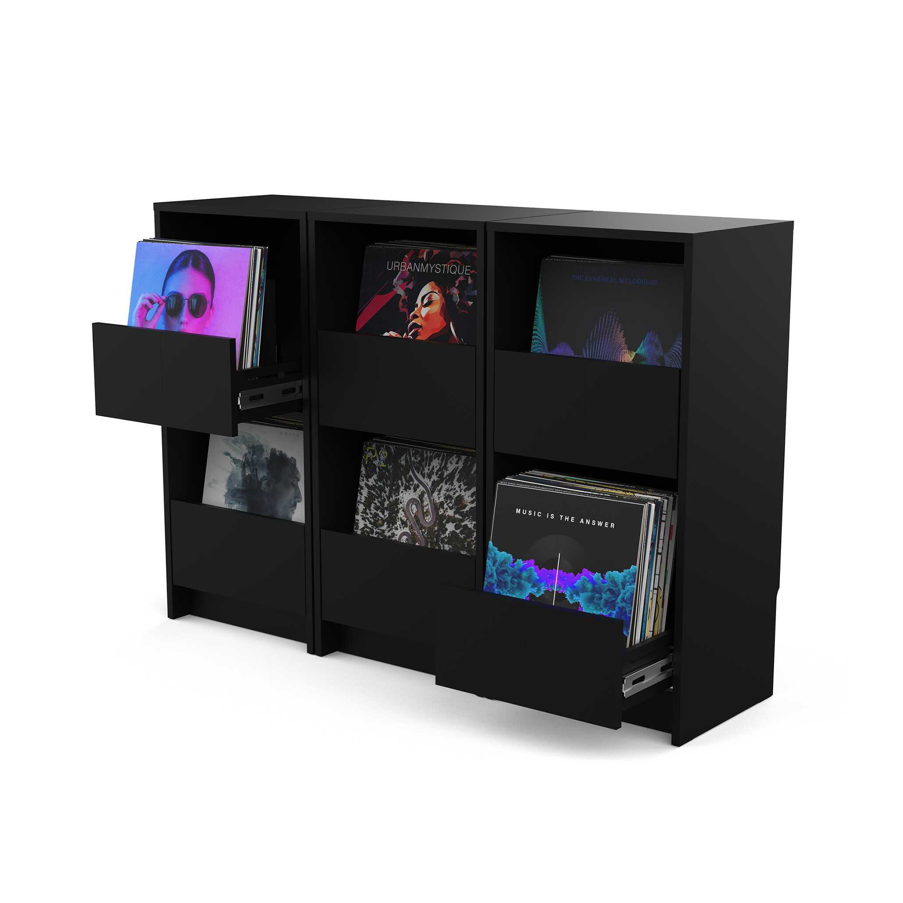 Glorious Vinyl Vault Black - Mobilier Rangement Dj - Variation 6