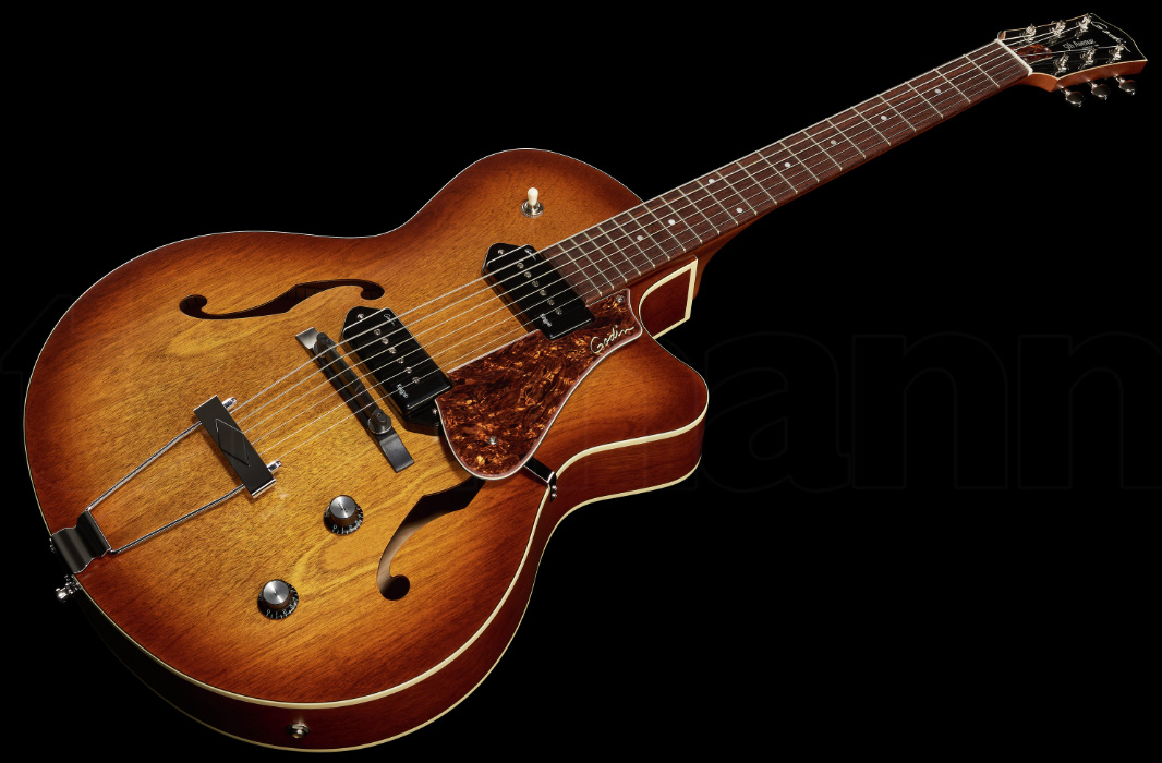 Godin 5th Avenue Cw Kingpin Ii 2p90 Ht Rw - Cognac Burst - Guitare Électrique 3/4 Caisse & Jazz - Variation 1