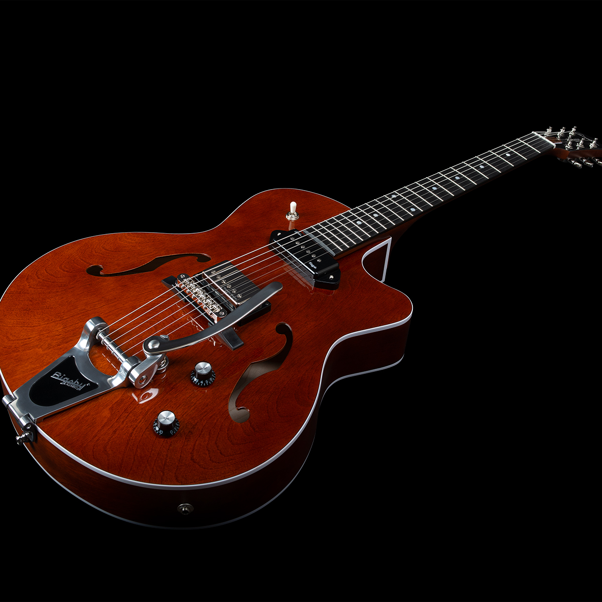 Godin 5th Avenue Uptown Custom Bigsby Hs Cw - Havana Burst - Guitare Électrique 3/4 Caisse & Jazz - Variation 3