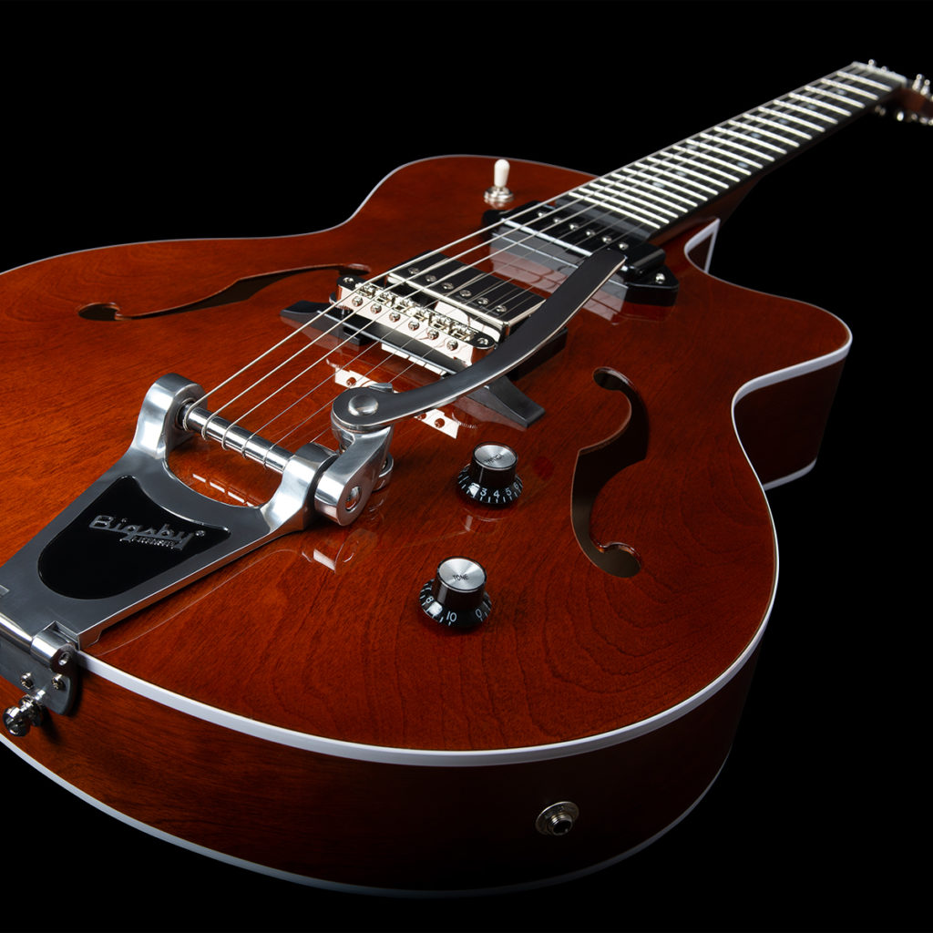 Godin 5th Avenue Uptown Custom Hp90 Bigsby Ric - Havana Burst - Guitare Électrique 3/4 Caisse & Jazz - Variation 2