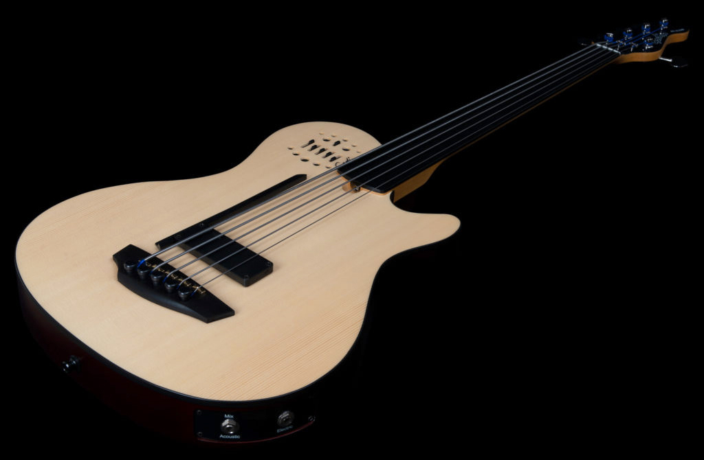 Godin A5 Ultra Fretless A/e 5c Epicea Tilleul Ric - Natural Semi Gloss - Basse Acoustique - Variation 2