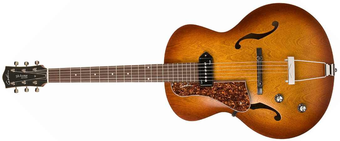 Godin 5th Avenue Kingpin P90 Lh Gaucher - Cognac Burst - Guitare Électrique Gaucher - Main picture