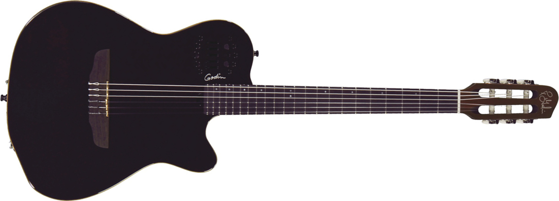 Godin Multiac Nylon Acs Sa Synth Access +housse - Black - Guitare Classique Format 4/4 - Main picture