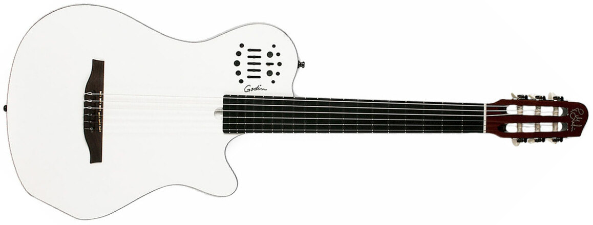 Godin Multiac Nylon Grand Concert Sa Ric +housse - White - Guitare Classique Format 4/4 - Main picture