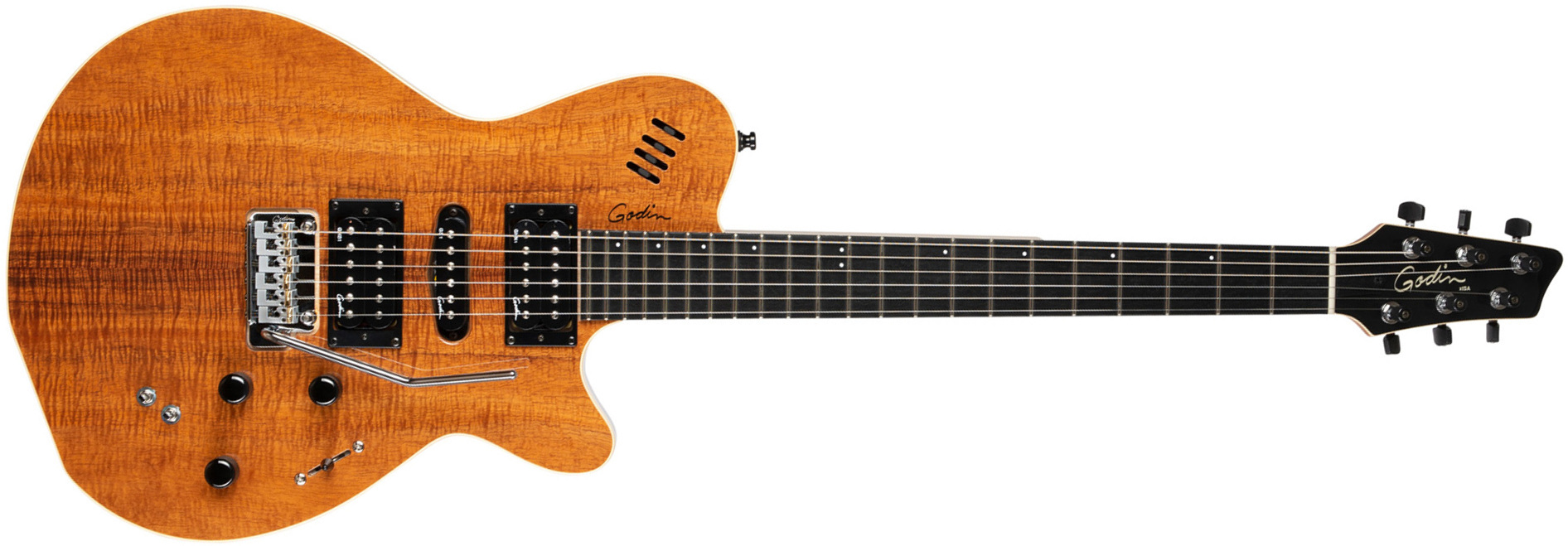 Godin Xtsa Koa Extreme Hsh Piezo Midi Trem Ric - Natural Hg - Guitare Électrique ModÉlisation & Midi - Main picture