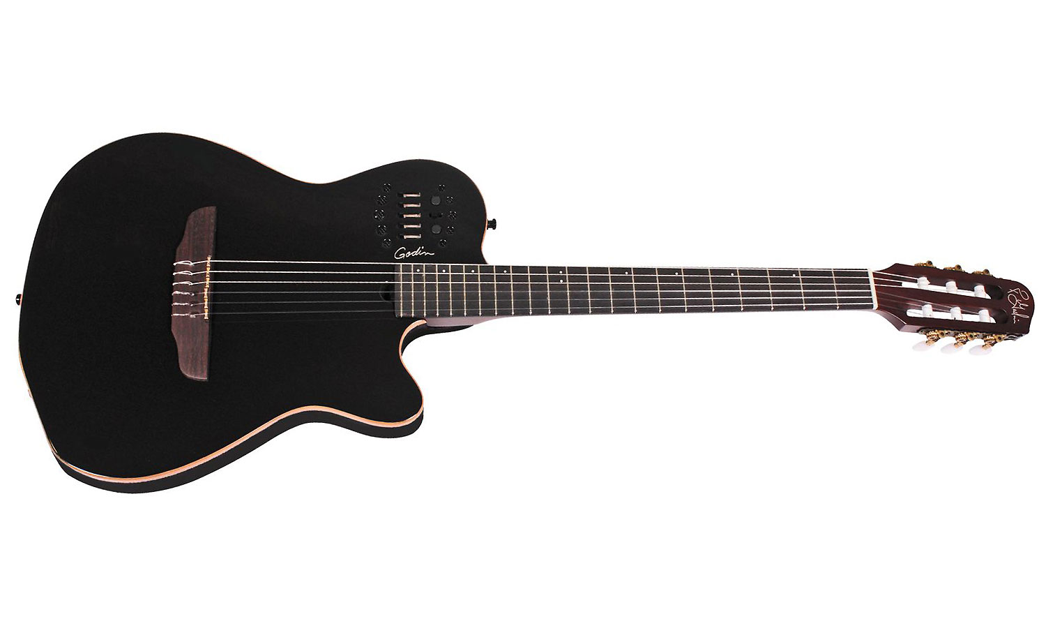 Godin Multiac Nylon Acs Sa Slim Synth Access +housse - Black - Guitare Classique Format 4/4 - Variation 1