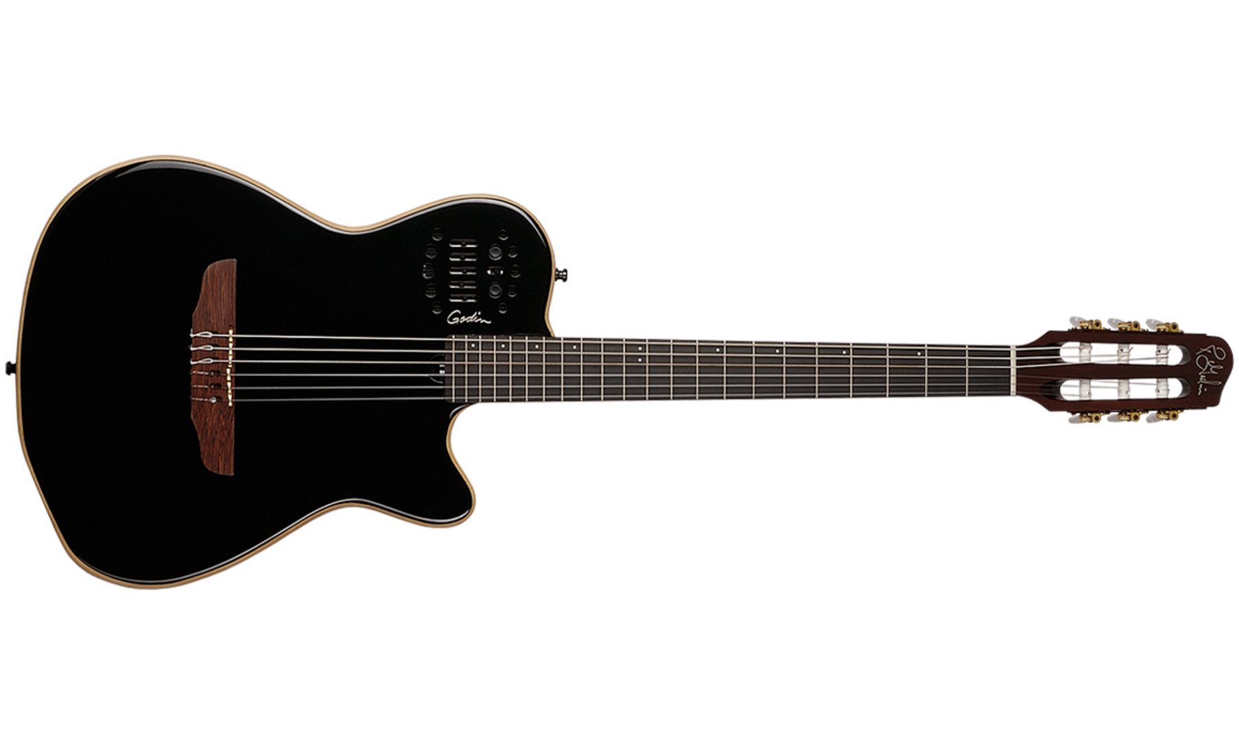 Godin Multiac Nylon Acs Sa Slim Synth Access +housse - Black - Guitare Classique Format 4/4 - Variation 7