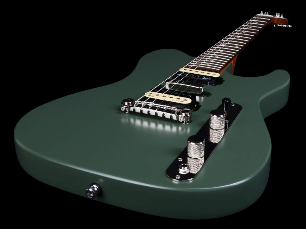 Godin Radium Hsh Ht Rw - Matte Green - Guitare Électrique Forme Tel - Variation 2