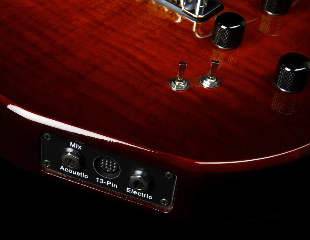 Godin Xtsa Hsh Piezo Midi Trem Ric - Lightburst Flame - Guitare Électrique ModÉlisation & Midi - Variation 4