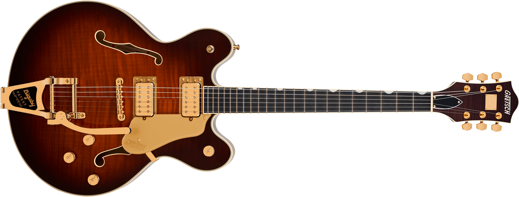 Gretsch Broadkaster Lx Center Block Dc Bigsby Gh Pro. Jap 2h Trem Eb - Havana Burst - Guitare Électrique 1/2 Caisse - Main picture