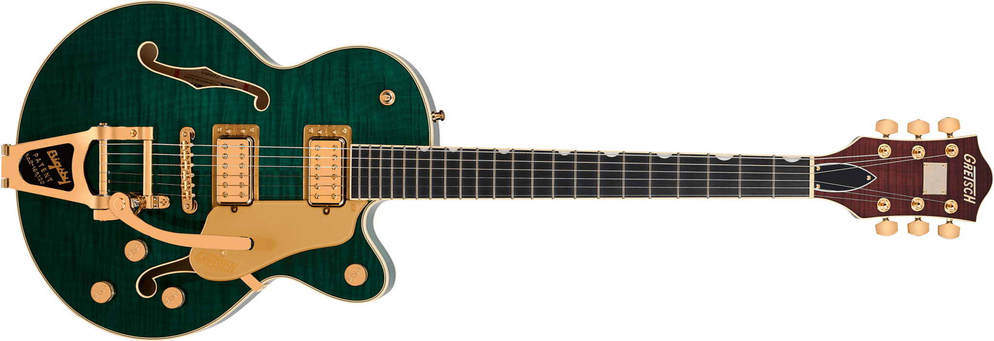 Gretsch Broadkaster Lx Jr Center Block Bigsby Gh Pro. Jap 2h Trem Eb - Tropic Aura - Guitare Électrique 1/2 Caisse - Main picture