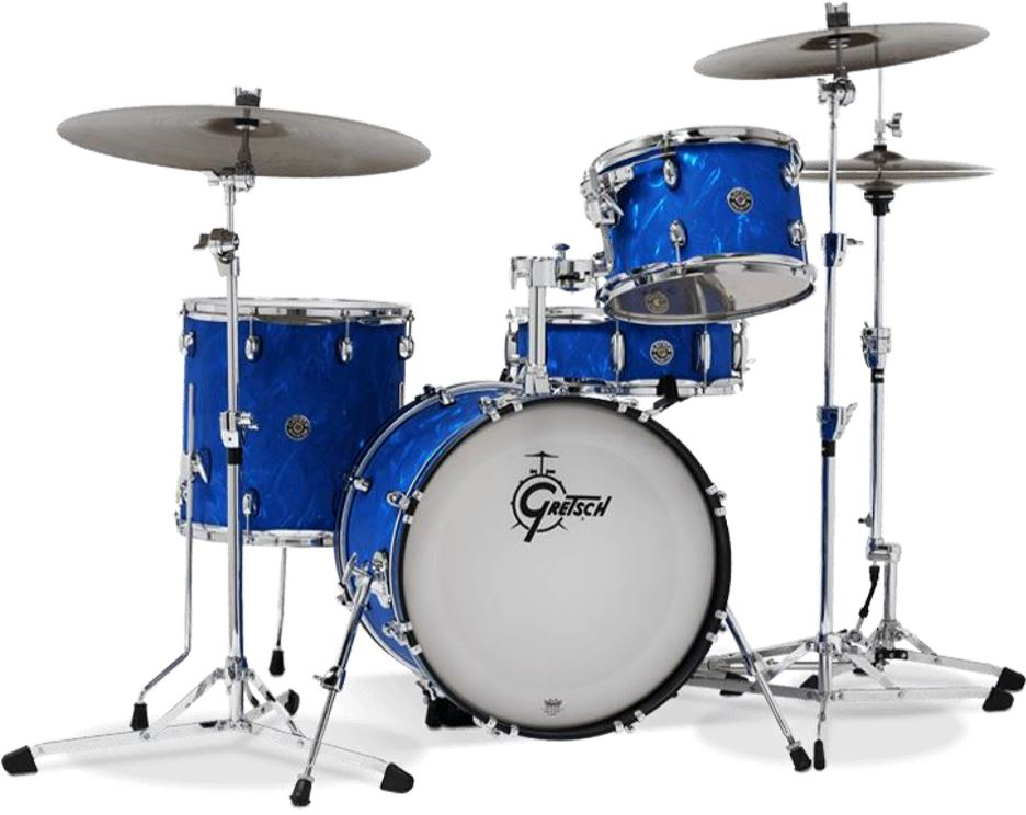 Gretsch Catalina Club Édition Ltd J484bsf - 3 FÛts - Blue Satin Flame - Batterie Acoustique Jazz - Main picture