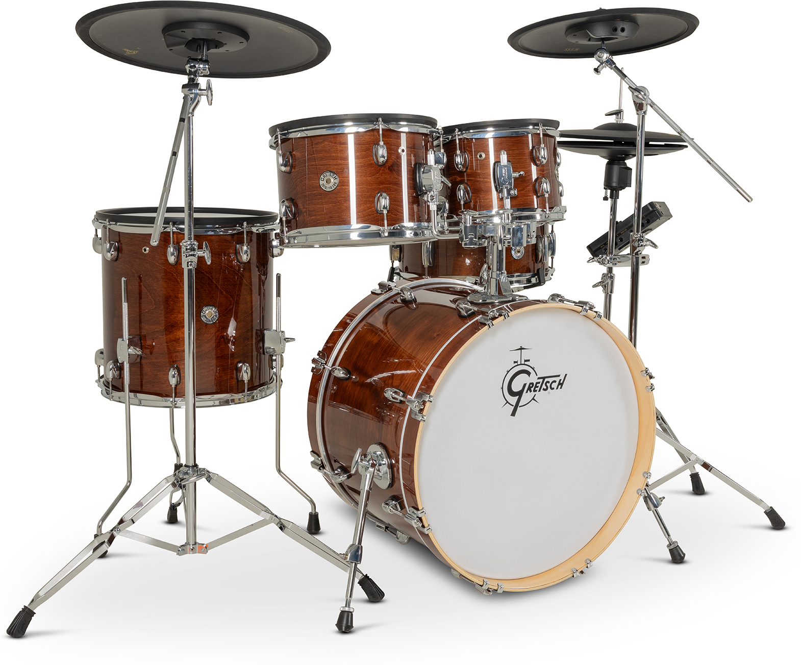 Gretsch Catalina Evo 5 Pc Kit Walnut Glaze - Kit Batterie Électronique - Main picture