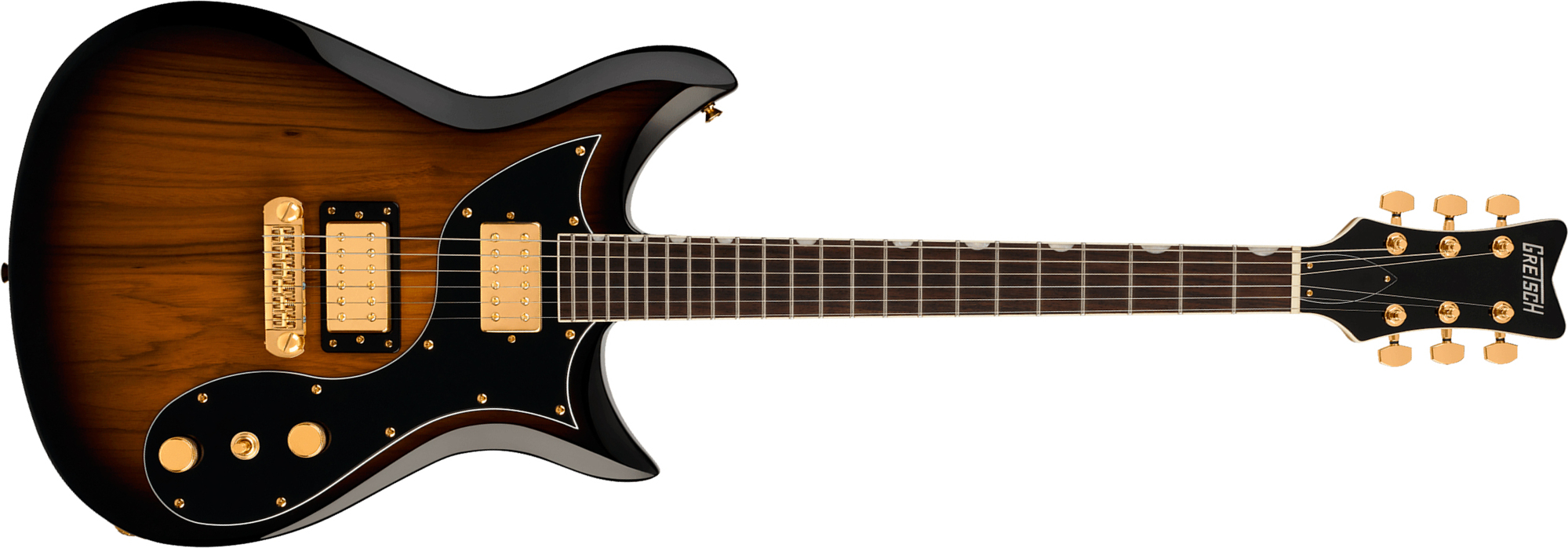 Gretsch Cvt Black Limba Electromatic Ltd Chi 2h Ht Rw - Sunburst - Guitare Électrique Double Cut - Main picture