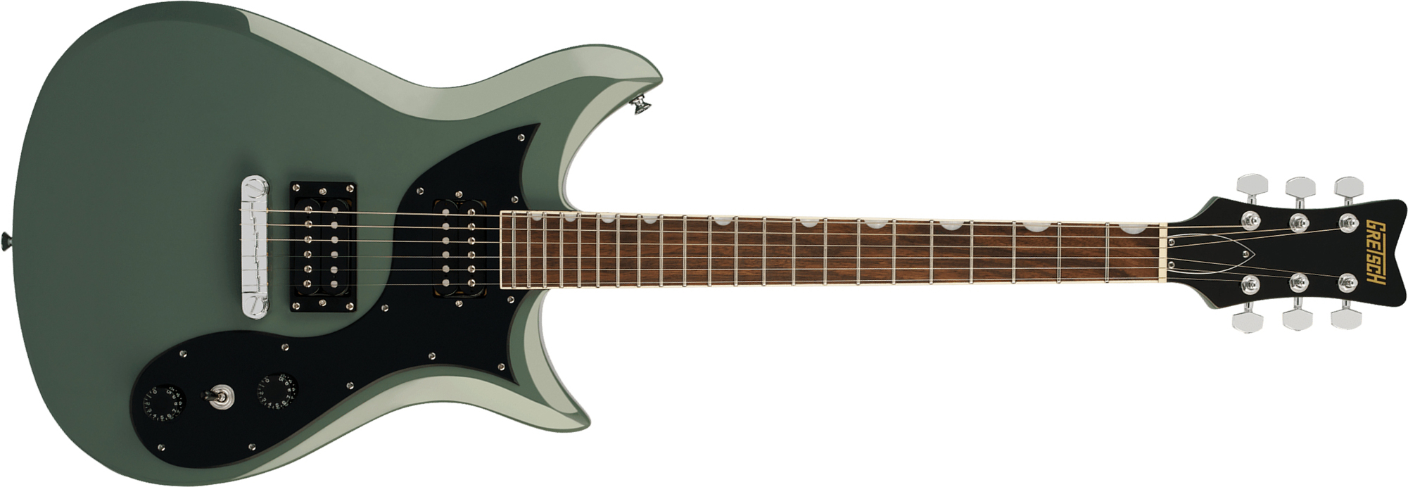 Gretsch Cvt Streamliner 2h Ht Lau - Olive Drab - Guitare Électrique Double Cut - Main picture