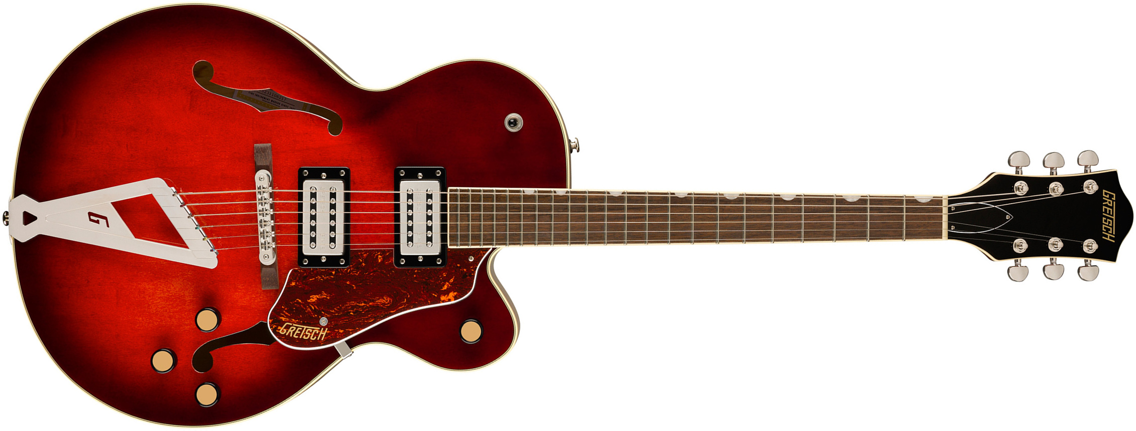 Gretsch G2420 Tailpiece Streamliner Hollow Body 2h Ht Lau - Claret Burst - Guitare Électrique 3/4 Caisse & Jazz - Main picture