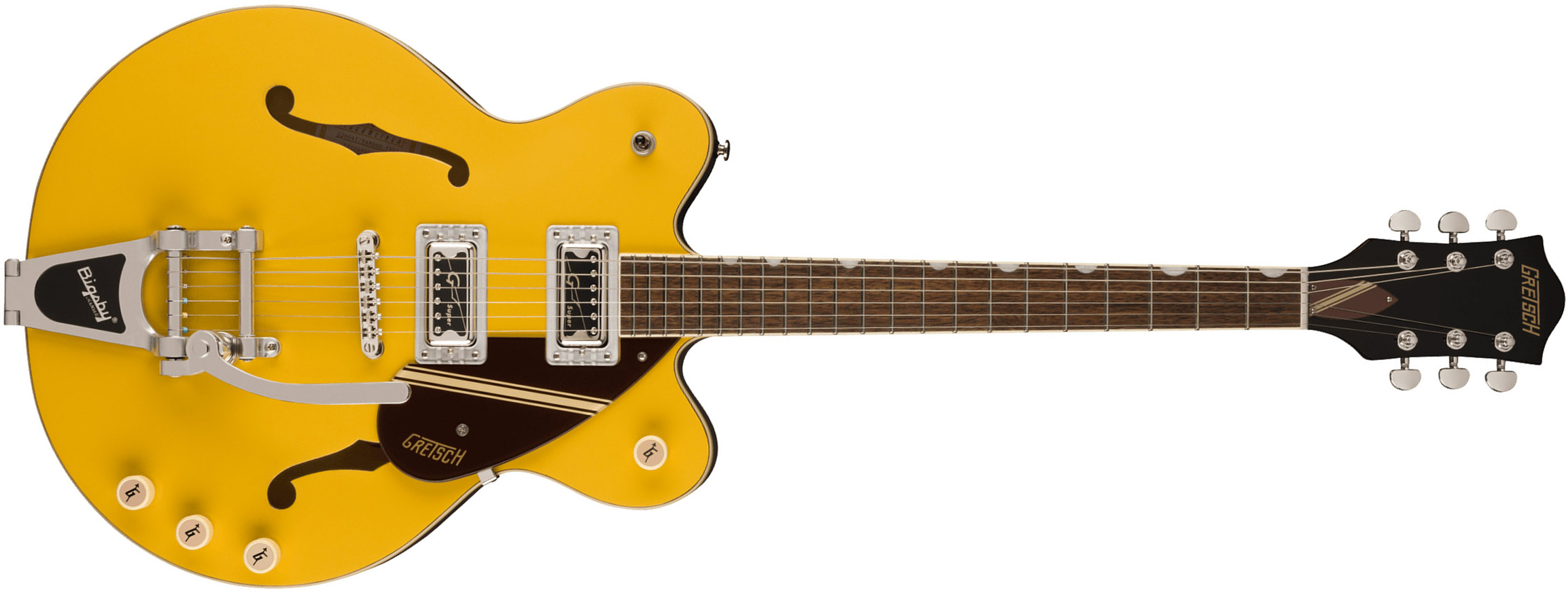 Gretsch G2604t Streamliner Rally Ii Center Block Dc Bigsby 2h Trem Lau - 2-tone Bamboo Yellow/copper Metallic - Guitare Électrique 1/2 Caisse - Main p