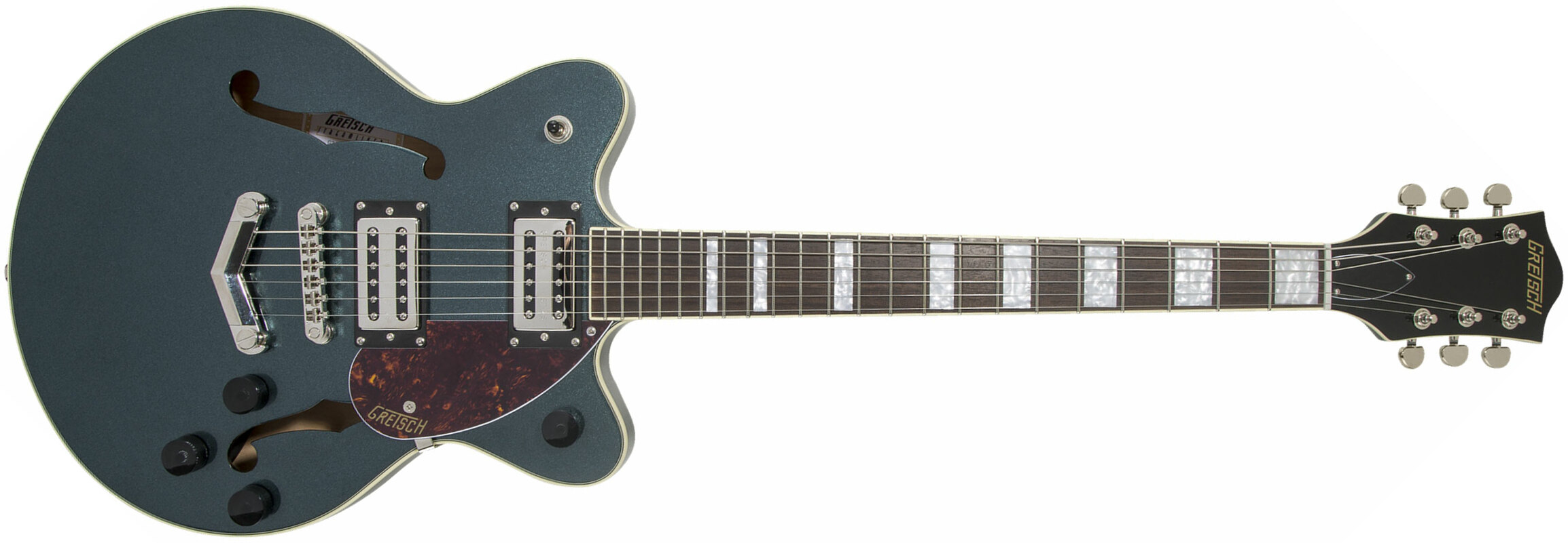 Gretsch G2655 Streamliner Center Block Jr Stoptail Hh Ht Lau - Gunmetal - Guitare Électrique 1/2 Caisse - Main picture