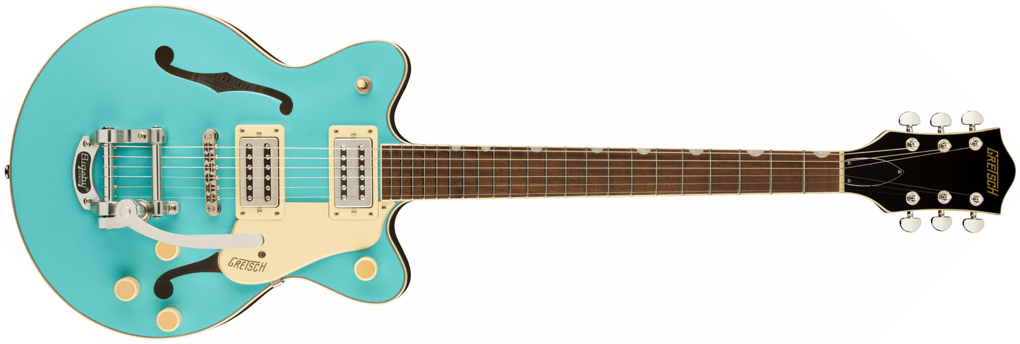 Gretsch G2655t Streamliner Center Block Jr Dc Bigsby 2h Trem Lau - Tropico - Guitare Électrique Double Cut - Main picture