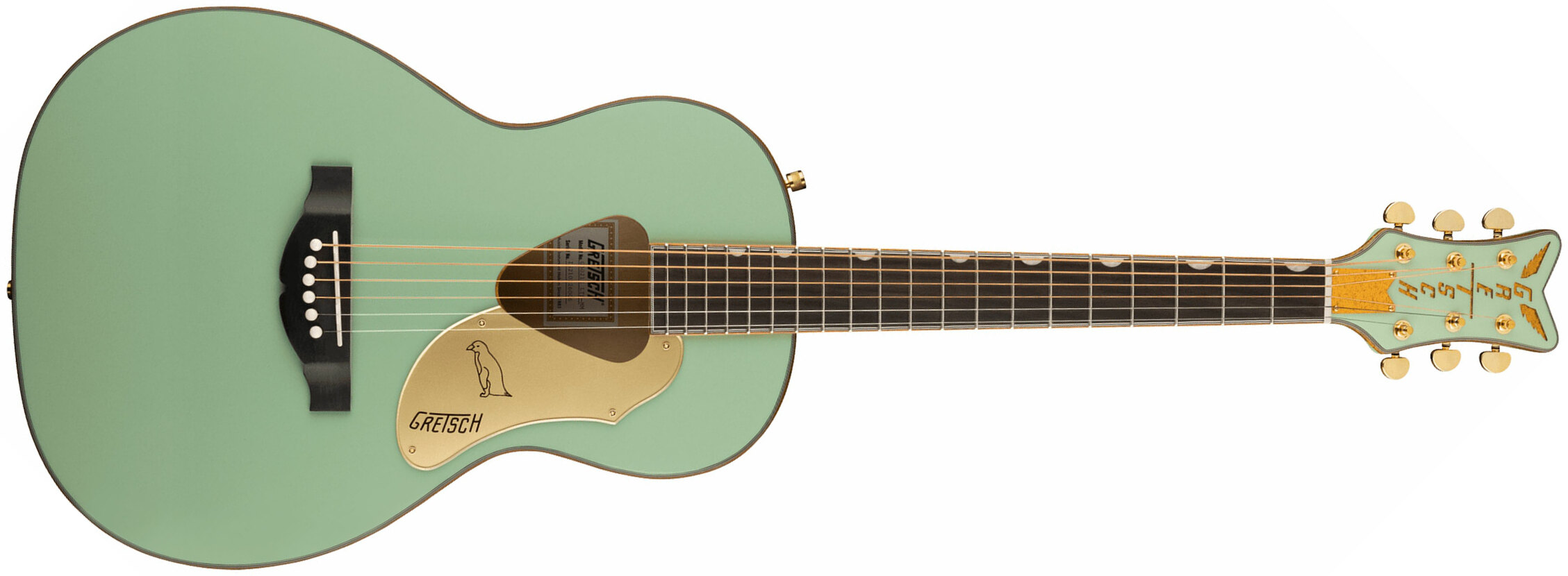 Gretsch G5021e Rancher Penguin Parlor Epicea Erable Lau - Mint Metallic - Guitare Electro Acoustique - Main picture