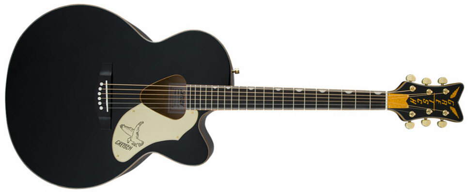 Gretsch G5022cbfe Rancher Falcon Jumbo Cw Epicea Erable Rw - Black - Guitare Electro Acoustique - Main picture