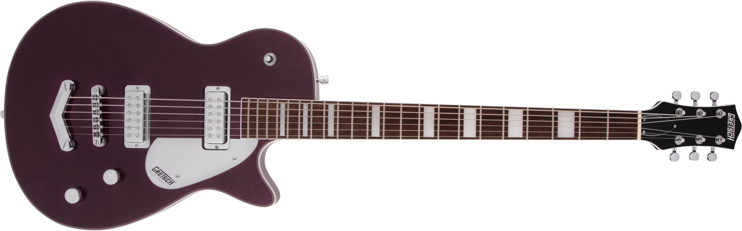 Gretsch G5260 Electromatic Jet V-stoptail Hh Ht Lau - Dark Cherry Metallic - Guitare Électrique Baryton - Main picture