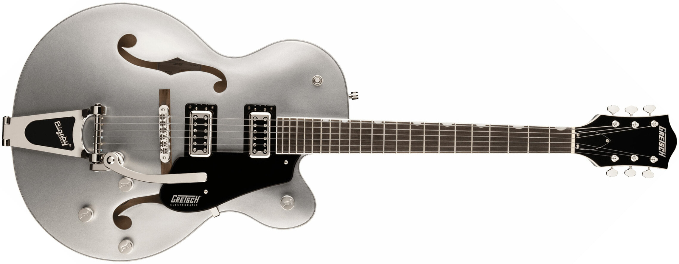 Gretsch G5420t Classic Electromatic Hollow Body Hh Trem Bigsby Lau - Airline Silver - Guitare Électrique 1/2 Caisse - Main picture