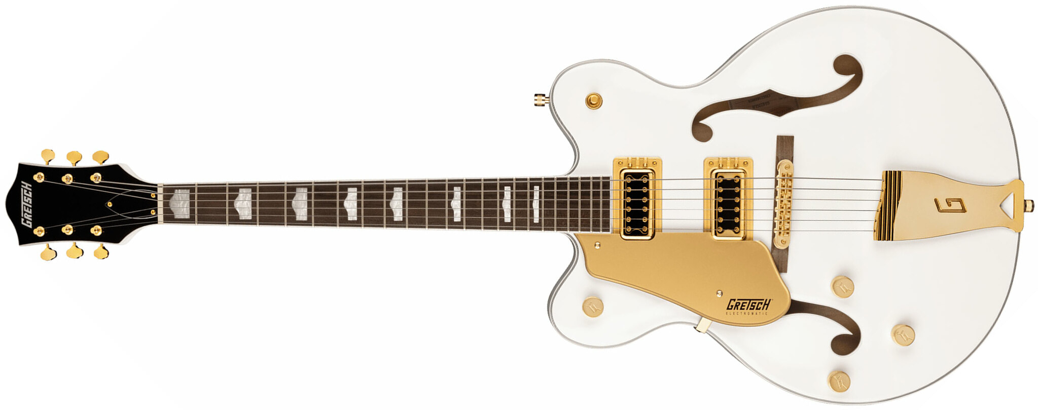 Gretsch G5422glh Electromatic Classic Hollow Body Dc Gaucher 2h Ht Lau - Snowcrest White - Guitare Électrique Gaucher - Main picture