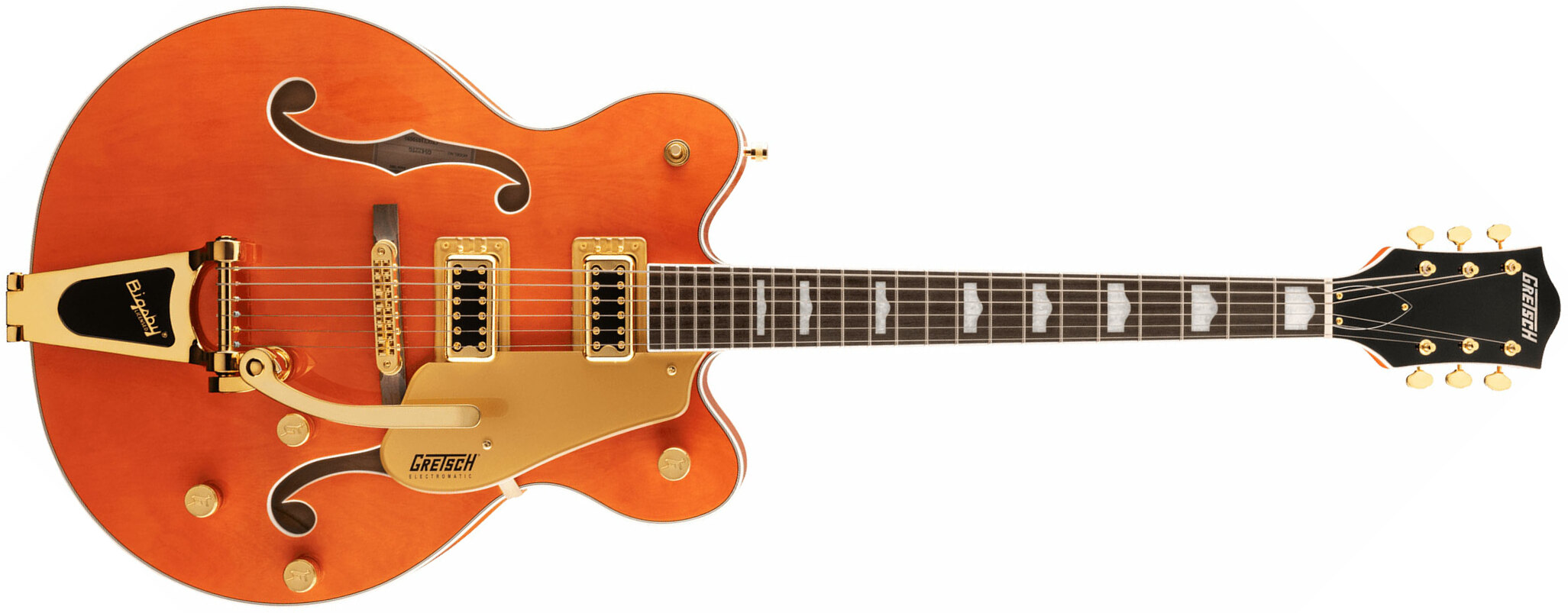 Gretsch G5422tg Electromatic Classic Hollow Body Dc Bigsby Hh Lau - Orange Stain - Guitare Électrique 1/2 Caisse - Main picture