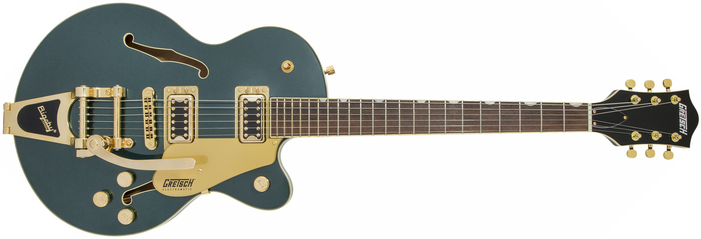 Gretsch G5655tg Electromatic Center Block Jr. Hh Bigsby Lau - Cadillac Green - Guitare Électrique 1/2 Caisse - Main picture