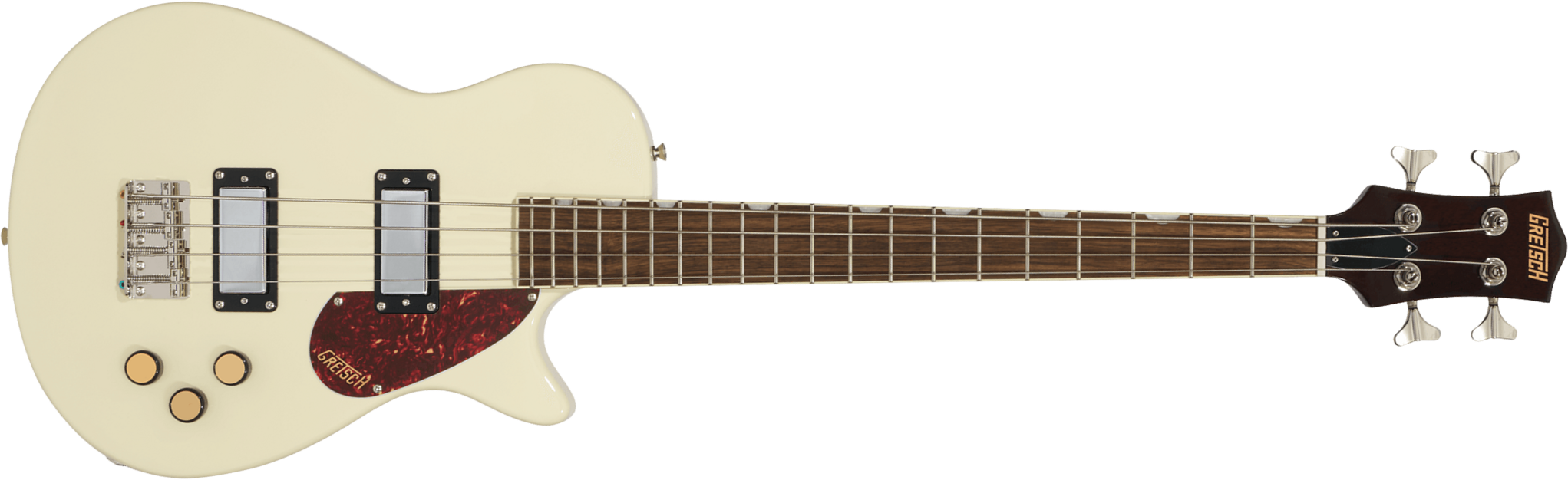 Gretsch Jet Club Bass Single-cut Streamliner Shsc Lau - Vintage White - Basse Électrique Solid Body - Main picture