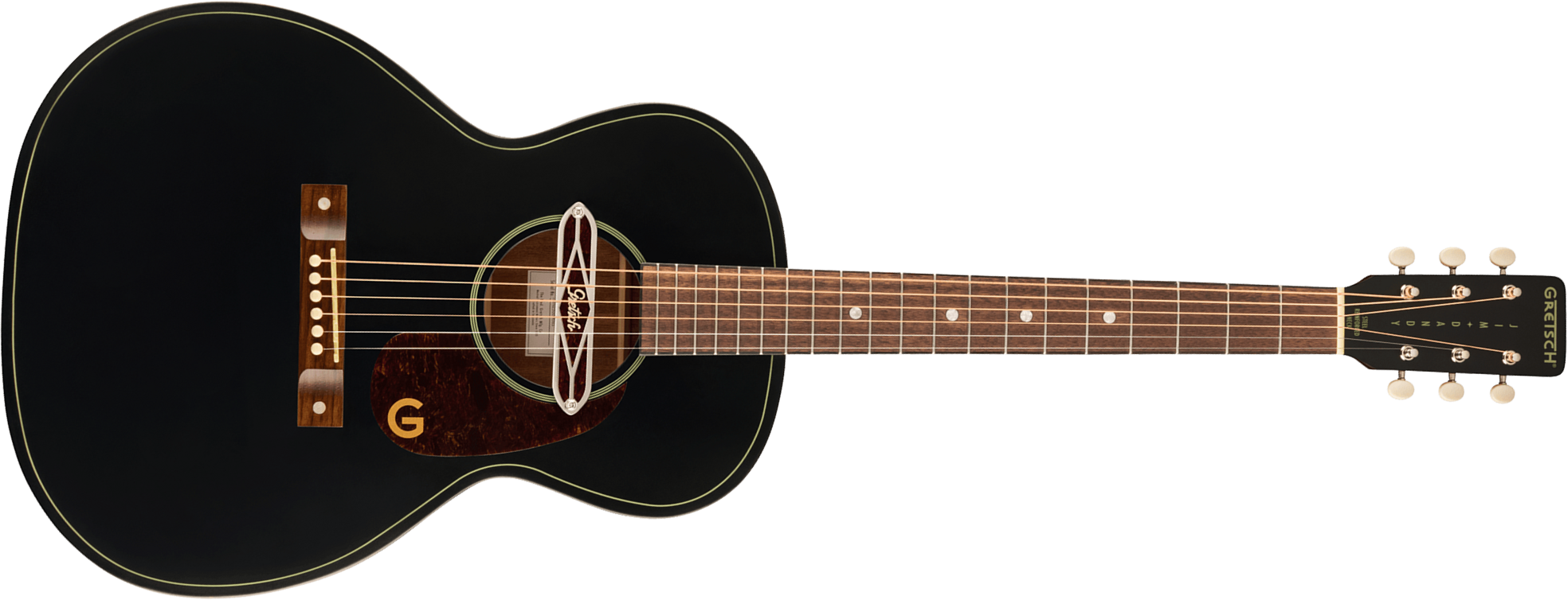 Gretsch Jim Dandy Deltoluxe Concert Tout Sapele Noy - Black Top Semi Gloss - Guitare Folk - Main picture