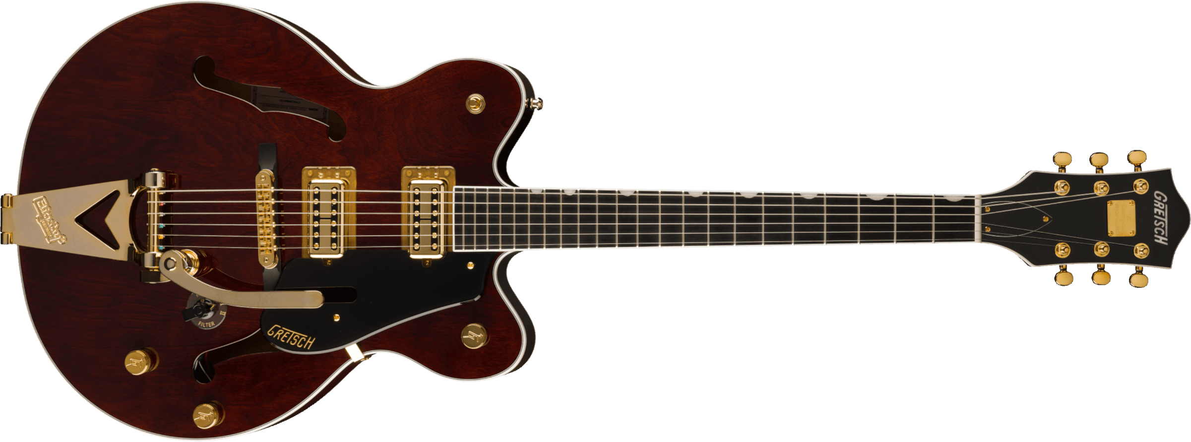 Gretsch Rs201 Studiomatic Abbey Road Ltd 2h Trem Eb - Emb 19/11 - Classic Walnut Stain - Guitare Électrique 1/2 Caisse - Main picture