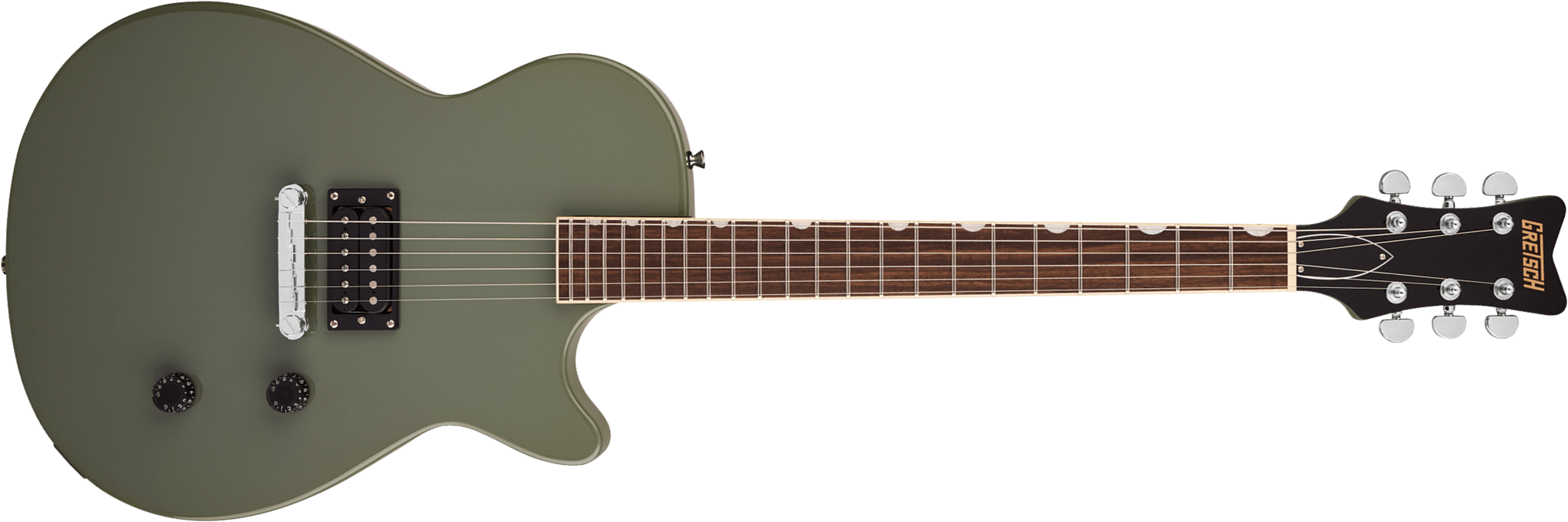 Gretsch Streamliner Jet Club 1h Ht Lau - Olive Drab Green - Guitare Électrique Single Cut - Main picture