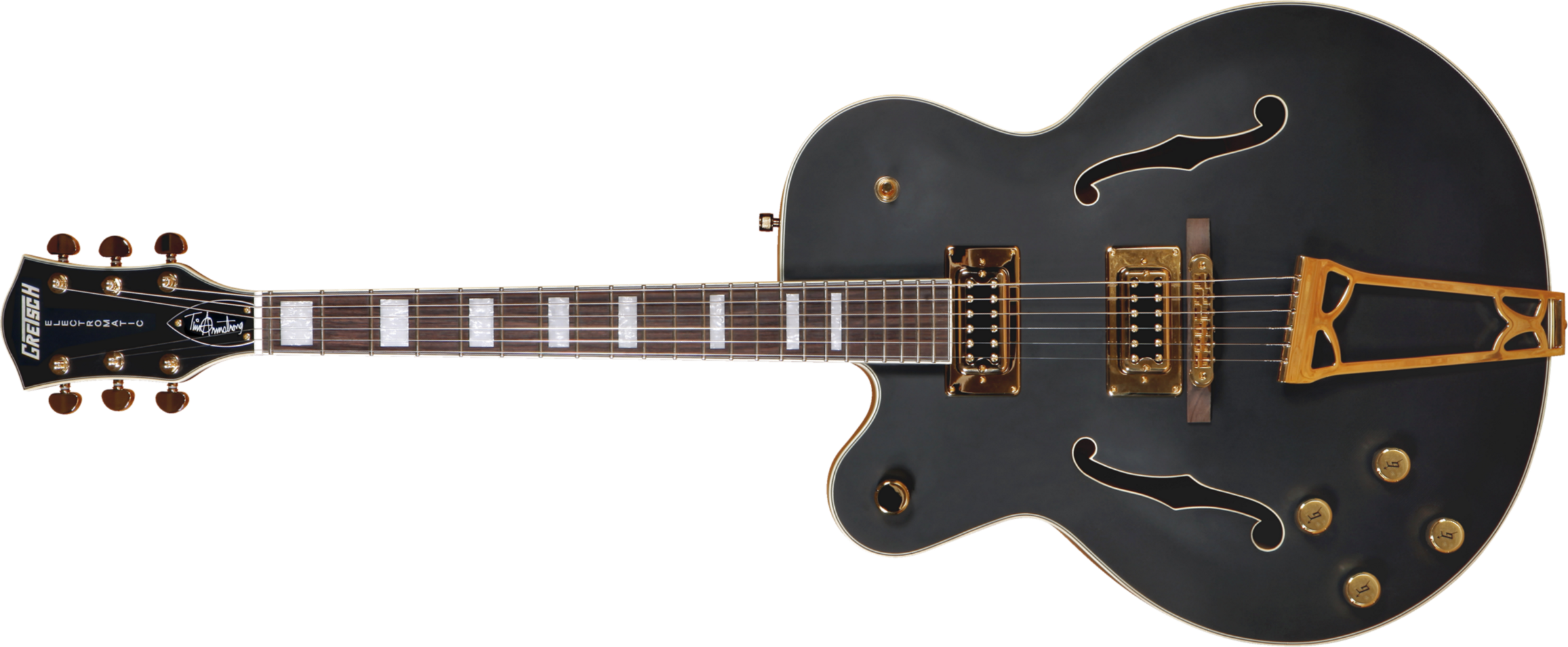 Gretsch Tim Armstrong G5191bk Electromatic Hollow Body Left-handed - Black Matte - Guitare Électrique Gaucher - Main picture