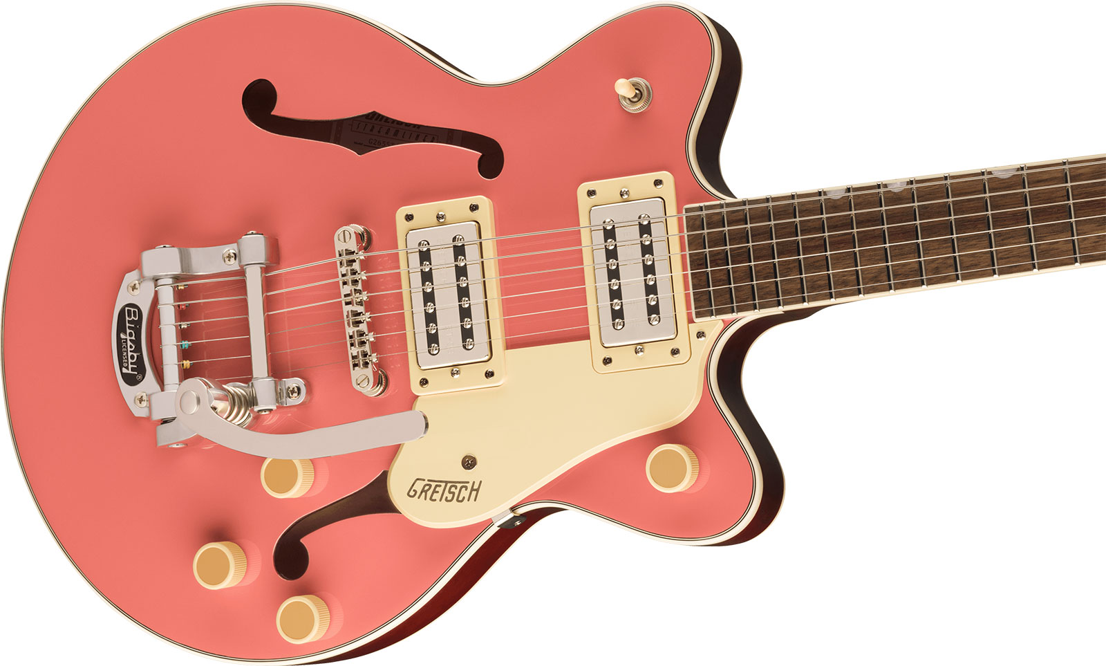 Gretsch G2655t Streamliner Center Block Jr Dc Bigsby 2h Trem Lau - Coral - Guitare Électrique Double Cut - Variation 2