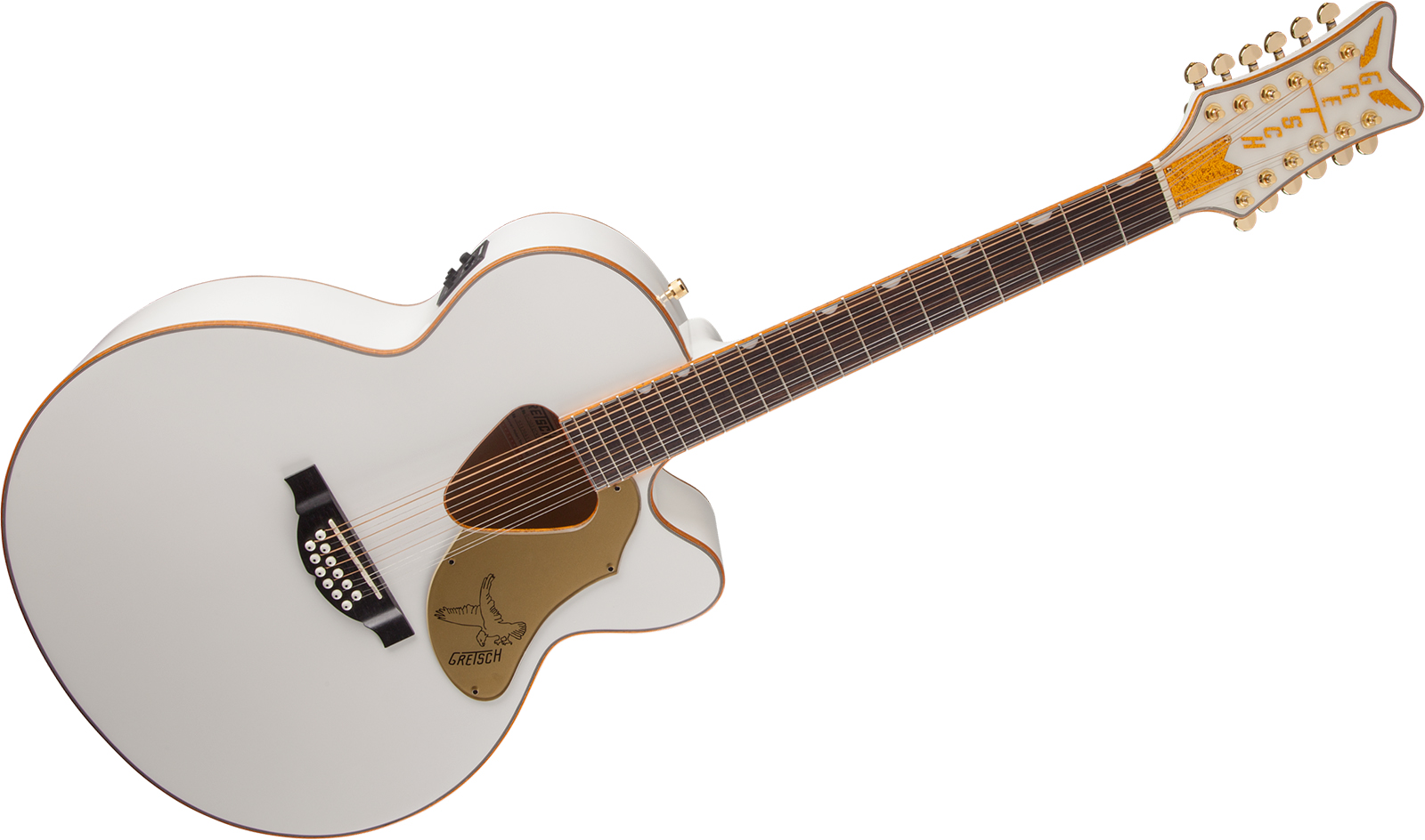 Gretsch G5022cwfe-12 Rancher Falcon Jumbo 12c Epicea Erable Lau - White - Guitare Folk - Variation 1