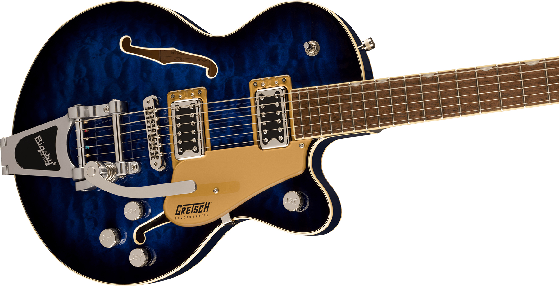 Gretsch G5655t-qm Electromatic Center Block Jr. Bigsby 2h Trem Lau - Hudson Sky - Guitare Électrique 1/2 Caisse - Variation 2