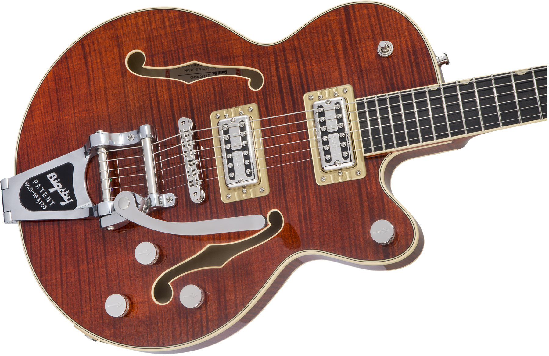 Gretsch G6659tfm Broadkaster Jr Center Bloc Players Edition Nashville Professional Japon Bigsby Eb - Bourbon Stain - Guitare Électrique 1/2 Caisse - V