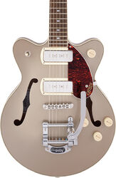 Guitare électrique 1/2 caisse Gretsch G2655T-P90 Streamliner Center Block Jr. DC Bigsby - Twotone sahara metallic and vintage mahogany stain