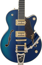 Guitare électrique 3/4 caisse & jazz Gretsch G6659TG Players Edition Broadkaster Jr. Center Block SC Bigsby Pro Japan - Azure metallic